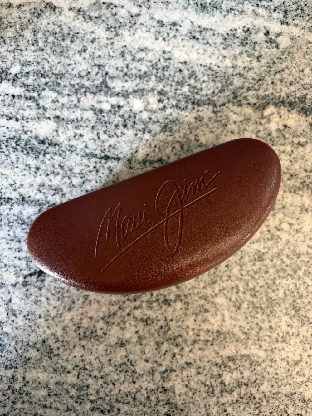 Maui Jim brown leather hard shell  Sunglasses Case